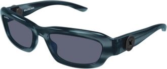 Balenciaga Rechthoekige Zonnebril - unisex - Zonnebrillen - Blauw - 58 MM - Nylon - Accessoires