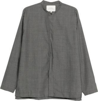 STUDIO NICHOLSON round-neck shirt - men - Wool - L - Grey