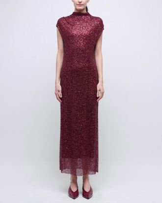 SIMKHAI Zaria Midi Dress In Cranberry