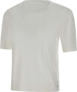 Herno Witte Trui met Korte Mouwen - Dames - T-shirts - Wit - 2XL - Katoen - Tops