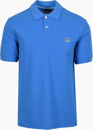 Paul Smith Mens PAUL SMITH REG FIT ZEBRA POLO BLUE - Size: 42