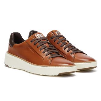 Cole Haan Boys Grandpro Topspin Mens Tan Trainers Leather - Size UK 11
