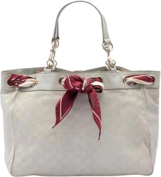 Gucci Pre-owned Positano Tote - Dames - Vintage Shopper - Wit - ONE Size - Leer - Vintage