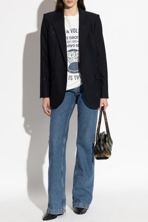 Zadig&Voltaire Blazer With Shoulder Pads, Womens, Black