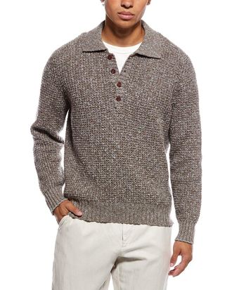 Brunello Cucinelli Wool & Cashmere-Blend Polo Sweater