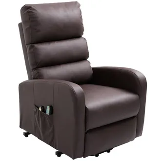 Matteo Power Massage Lift Recliner Chair - Heat & Vibration - Faux Leather in Brown