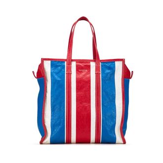 Balenciaga Pre-owned Tote Bags, female, Multicolor, Size: ONE SIZE Pre-owned Striped Leather Shopping Bag