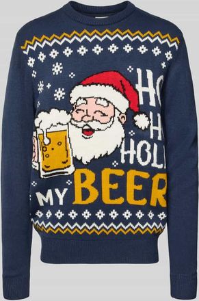 Montego Montego Strickpullover mit gerippten Abschlüssen in Marine, Größe XXXL