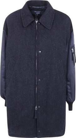 Comme Des Gar&ccedil;ons Bomber Jas met Wolle Mouwen - Heren - Bomber jackets - Grijs - L - Wol - Jassen