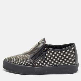 Giuseppe Zanotti Black Studded Leather Eve Slip On Sneakers