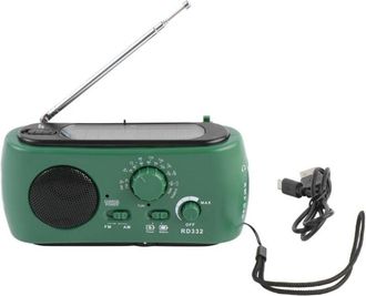 OEM Radio De Emergencia Solar Port&aacute;til Con Linterna Led Y Cargador Usb Manivela De Mano Fm Am Para Camping Y Supervivencia