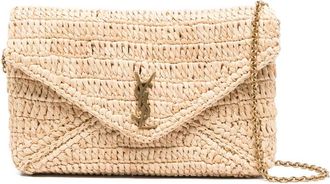 Saint Laurent Envelope Flap Woven Shoulder Bag