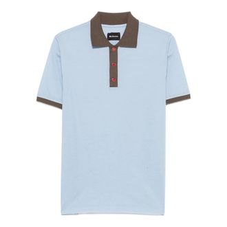 Kiton Contrast Polo - Heren - Tops - Blauw - Maat: M Katoen