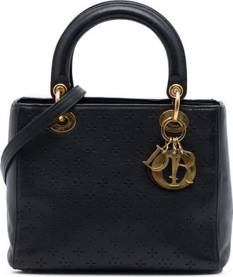 Dior Pre-owned Dior Medium Perforated Calfskin Flower Lady Satchel Ladies JFDRBFE9VP28XY8E