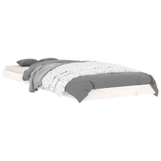 vidaXL Estructura De Cama Madera Maciza De Pino Blanco 75x190 Cm Vidaxl