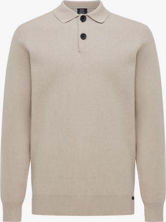 Genti Longsleeve Button Polo | Beige