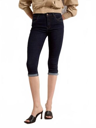 Apricot Sara Capri Jean In Navy Denim
