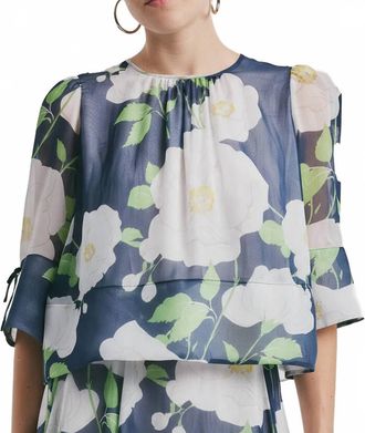 byTiMo Organza Top In Flower Garden