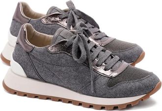 Brunello Cucinelli Womens Textured Lace-Up Sneakers Aw25 W