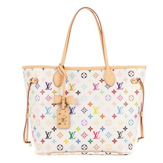 Louis Vuitton Pre-owned Womens Ltd. Ed. LV x Takashi Murakami Neverfull MM MM Shoulder Bag - White - One Size