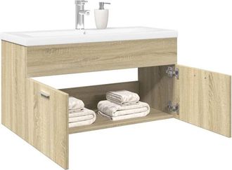 vidaXL Mueble De Ba&ntilde;o Con Lavabo Integrado Roble Sonoma Vidaxl