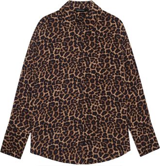 Anine Bing Sophisticated Leo Print Shirt Bridget - Dames - Overhemden - Bruin - XS - Overhemden