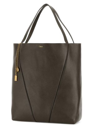 Chlo&eacute; Womens Spin Shoulder Bag Gray Calf