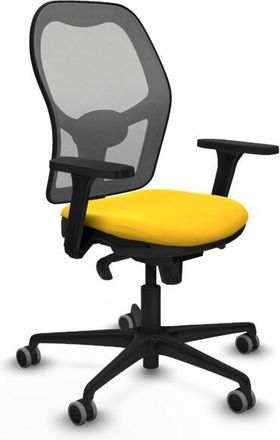 Piqueras y Crespo Piqueras Y Crespo - Jorquera Sincro Malla Gris Similpiel Amarillo Brazos 3d Base Nailon Ruedas 65mm Engomada