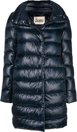 Herno Dark Blue Quilted Hood Jacket