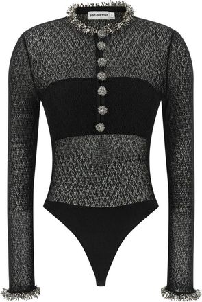 Self Portrait Dames, Tops, Zwart, Maat: XS Viscose