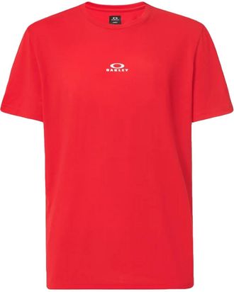 Oakley Mens Bark New Short Sleeve Tee, Flame Red, Medium