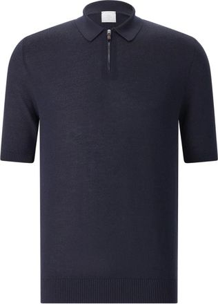 Eleventy Gebreide Polo - Heren - Ronde hals truien - Blauw - L - Katoen - Truien & Vesten