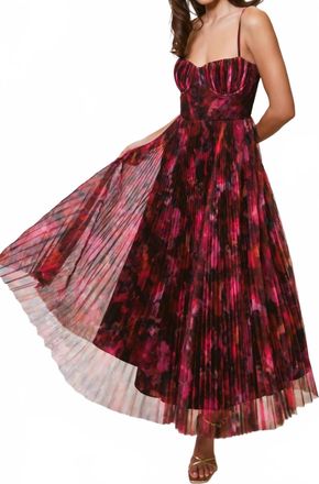 Hutch Amara Tea Length Gown In Red