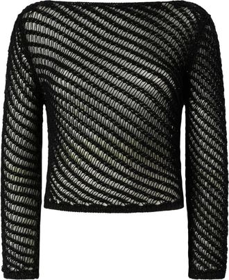 Pinko Maglione in maglia traforata - Nero