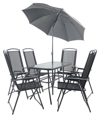 ebuy24 Vcm 7 Pcs Conjunto De Muebles De Jard&iacute;n Grupo De Asientos Grupo De Comedor 1xmesa, 6x Sillas Mesa Dimensiones Aprox. Al. 70 X An. 110 X P. 55 Cm Juego