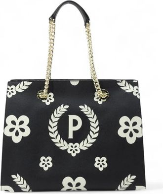 Pollini Puffy Heritage Tote Bag met Afneembare Handvatten - Heren - Shoppers - Zwart - ONE Size - Tassen