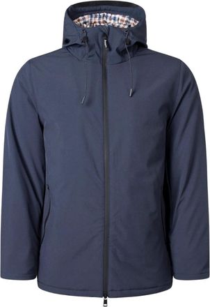 Aquascutum Active marineblauwe Shell Mid Parka-jas