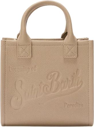 MC2 Saint Barth Chique Mini Vanity Tas met Riem - Dames - Handtassen - Beige - ONE Size - Leer - Tassen