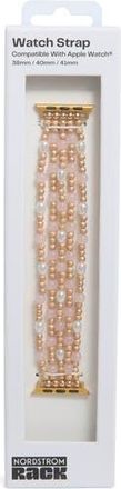 Nordstrom Rack Bead & Faux Pearl Apple Watch Watchband in Pink- White- Gold at Nordstrom Rack