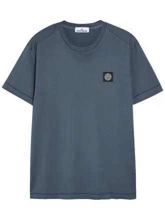 Stone Island Compass Logo Cotton T-shirt - Blue Dark - Xxl