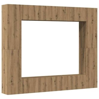 Berkfield Home Wall Mounted TV cabinets 8 pcs Artisan Oak Engineered Wood in Brown