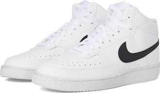 Nike Court Vision Mid Next Nature Mens Basketball Shoes White/Black/White : 10.5 D - Medium, Synthetic