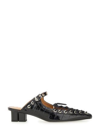 Ganni Black Leather Mules