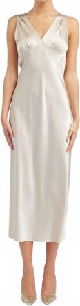 Current Air Sweetheart Midi Dress In Champagne