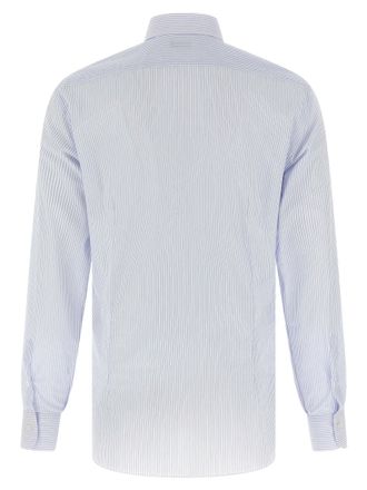 Barba Striped Cotton Poplin Shirt - Lavender
