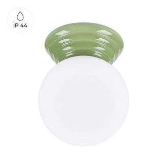 Sollux Lighting L&aacute;mpara de techo verde oliva cer&aacute;mica/vidrio vidriado alt. 12 cm