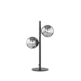 Luce-Ambiente-Design Honey Table Lamp in Black Metal with Two Smoked Glass Diffusers