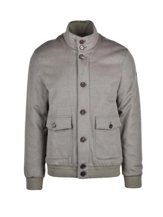 Duno Green Hybrid Quilted Wool-Blend Jacket