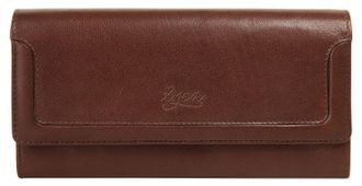 X-zone Brieftasche X-ZONE, Damen, braun (cognac), Leder, leicht gl&auml;nzend, unifarben, Kleinlederwaren Brieftasche, echt Leder