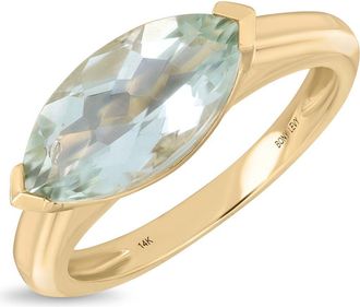 Bony Levy Marquise Stone Ring in 14K Yellow Gold/green Amethyst at Nordstrom, Size 6.5